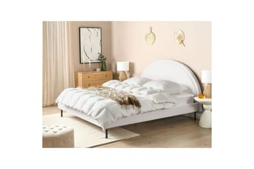 Seng med lamellramme Margut - Hvit/Bouclé, 180x200 cm - Møbler - Senger - Sengeramme & sengestamme