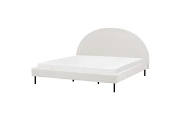 Seng med lamellramme Margut - Hvit/Bouclé, 180x200 cm - Møbler - Senger - Sengeramme & sengestamme