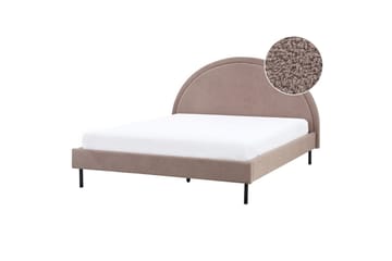 Seng med lamellramme Margut - Taupe/Bouclé, 160x200 cm - Møbler - Senger - Sengeramme & sengestamme