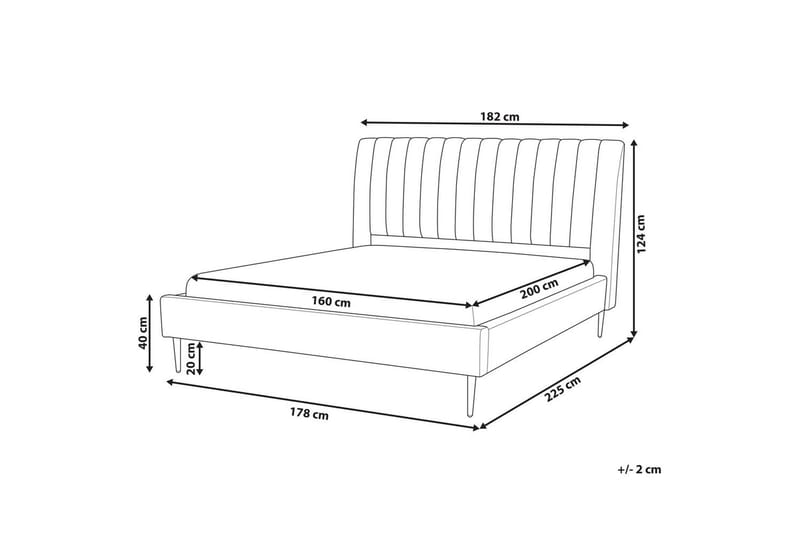 Seng med lamellramme Marville - Beige, gull, Beige, Gull, 160x200 cm - Møbler - Senger - Sengeramme & sengestamme
