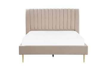 Seng med lamellramme Marville - Beige, gull, Beige, Gull, 160x200 cm - Møbler - Senger - Sengeramme & sengestamme