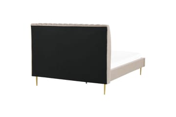 Seng med lamellramme Marville - Beige, gull, Beige, Gull, 160x200 cm - Møbler - Senger - Sengeramme & sengestamme