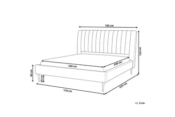 Seng med lamellramme Marville - Beige, gull, Beige, Gull, 160x200 cm - Møbler - Senger - Sengeramme & sengestamme