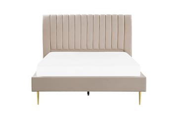 Seng med lamellramme Marville - Beige, gull, Beige, Gull, 160x200 cm - Møbler - Senger - Sengeramme & sengestamme