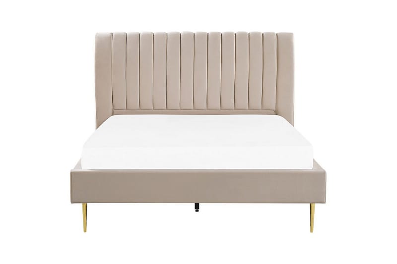 Seng med lamellramme Marville - Beige, gull, Beige, Gull, 160x200 cm - Møbler - Senger - Sengeramme & sengestamme