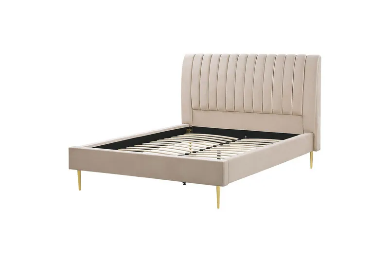 Seng med lamellramme Marville, Beige, gull, Beige, Gull, 160x200 cm