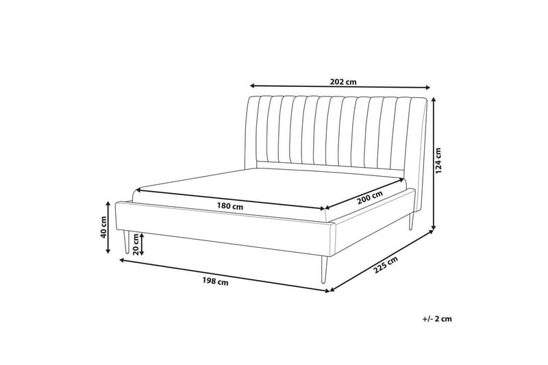 Seng med lamellramme Marville - Beige, gull, Beige, Gull, 180x200 cm - Møbler - Senger - Sengeramme & sengestamme