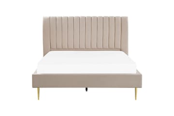 Seng med lamellramme Marville - Beige, gull, Beige, Gull, 180x200 cm - Møbler - Senger - Sengeramme & sengestamme