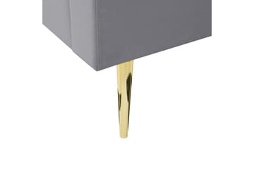 Seng med lamellramme Marville - Grå, Gull, Grå, gull, 140x200 cm - Møbler - Senger - Sengeramme & sengestamme