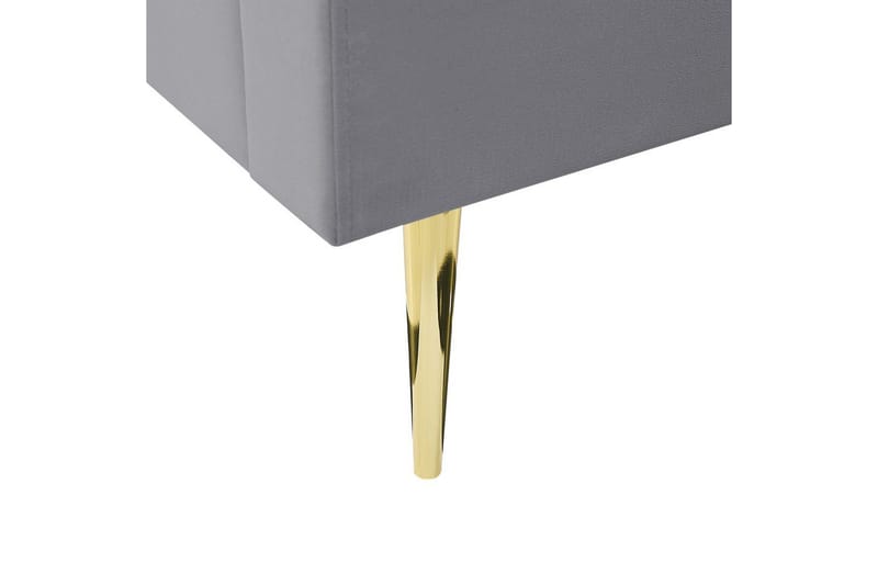 Seng med lamellramme Marville - Grå, Gull, Grå, gull, 140x200 cm - Møbler - Senger - Sengeramme & sengestamme