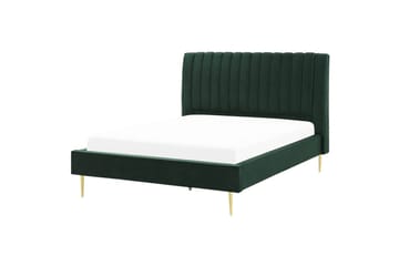 Seng med lamellramme Marville - Grønn, gull, Grønn, Gull, 140x200 cm - Møbler - Senger - Sengeramme & sengestamme