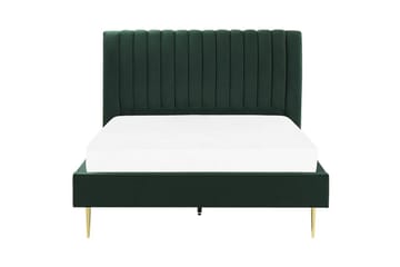 Seng med lamellramme Marville - Grønn, gull, Grønn, Gull, 140x200 cm - Møbler - Senger - Sengeramme & sengestamme