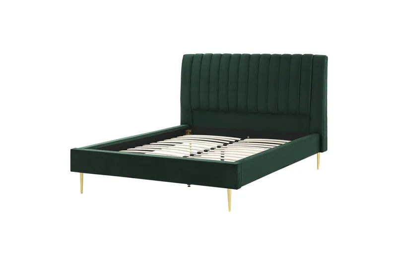 Seng med lamellramme Marville, Grønn, gull, Grønn, Gull, 160x200 cm