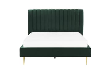 Seng med lamellramme Marville - Grønn, gull, Grønn, Gull, 160x200 cm - Møbler - Senger - Sengeramme & sengestamme