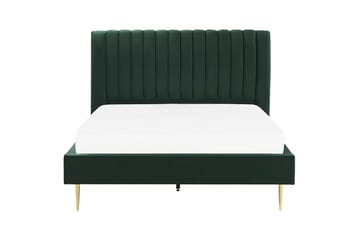 Seng med lamellramme Marville - Grønn, gull, Grønn, Gull, 160x200 cm - Møbler - Senger - Sengeramme & sengestamme