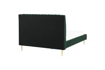 Seng med lamellramme Marville - Grønn, gull, Grønn, Gull, 180x200 cm - Møbler - Senger - Sengeramme & sengestamme