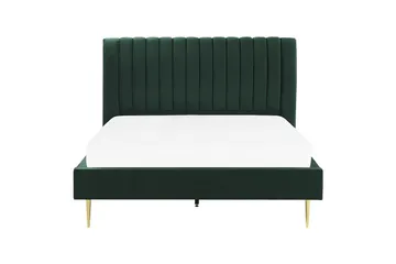 Seng med lamellramme Marville - Grønn, gull, Grønn, Gull, 180x200 cm - Møbler - Senger - Sengeramme & sengestamme