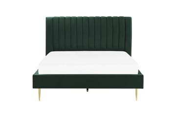 Seng med lamellramme Marville - Grønn, gull, Grønn, Gull, 180x200 cm - Møbler - Senger - Sengeramme & sengestamme