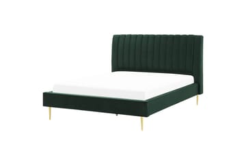 Seng med lamellramme Marville - Grønn, gull, Grønn, Gull, 180x200 cm - Møbler - Senger - Sengeramme & sengestamme