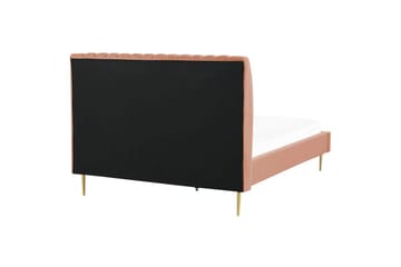 Seng med lamellramme Marville - Rosa, Gull, Rosa, gull, 140x200 cm - Møbler - Senger - Sengeramme & sengestamme