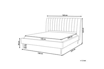 Seng med lamellramme Marville - Rosa, Gull, Rosa, gull, 140x200 cm - Møbler - Senger - Sengeramme & sengestamme
