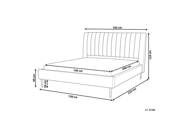 Seng med lamellramme Marville - Rosa, Gull, Rosa, gull, 140x200 cm - Møbler - Senger - Sengeramme & sengestamme