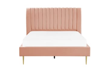 Seng med lamellramme Marville - Rosa, Gull, Rosa, gull, 140x200 cm - Møbler - Senger - Sengeramme & sengestamme