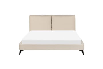 Seng med lamellramme Melle - Beige/Bouclé, 160x200 cm - Møbler - Senger - Sengeramme & sengestamme