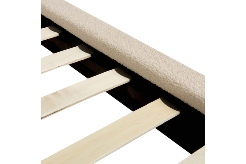 Seng med lamellramme Melle - Beige/Bouclé, 180x200 cm - Møbler - Senger - Sengeramme & sengestamme