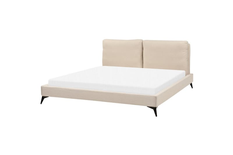 Seng med lamellramme Melle - Beige/Bouclé, 180x200 cm - Møbler - Senger - Sengeramme & sengestamme
