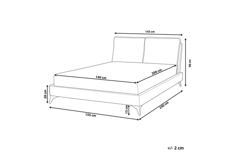 Seng med lamellramme Melle - Brun, Svart/Bouclé, 140x200 cm - Møbler - Senger - Sengeramme & sengestamme