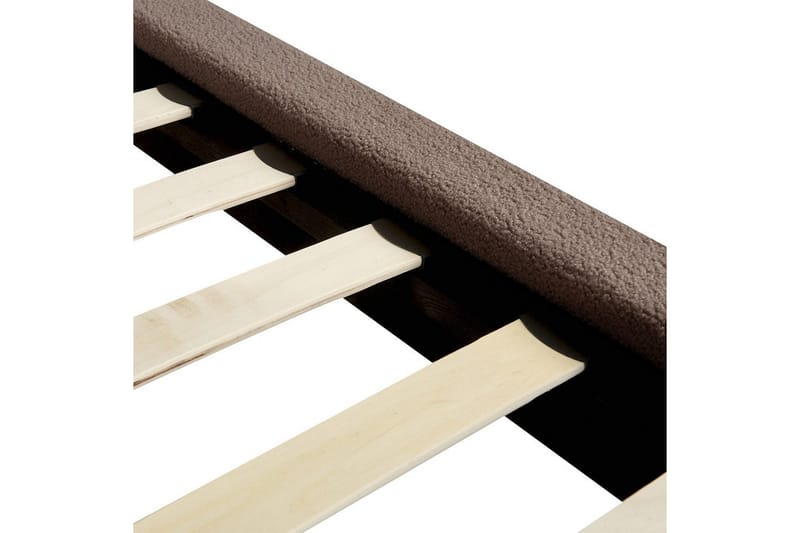 Seng med lamellramme Melle - Brun, Svart/Bouclé, 160x200 cm - Møbler - Senger - Sengeramme & sengestamme