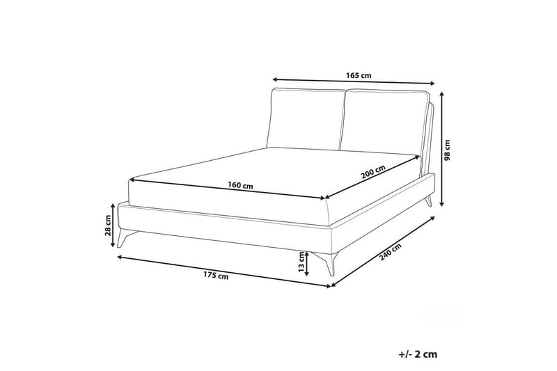 Seng med lamellramme Melle - Brun, Svart/Bouclé, 160x200 cm - Møbler - Senger - Sengeramme & sengestamme