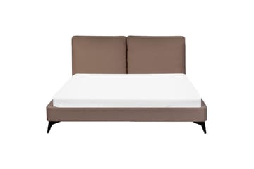 Seng med lamellramme Melle - Brun, Svart/Bouclé, 160x200 cm - Møbler - Senger - Sengeramme & sengestamme