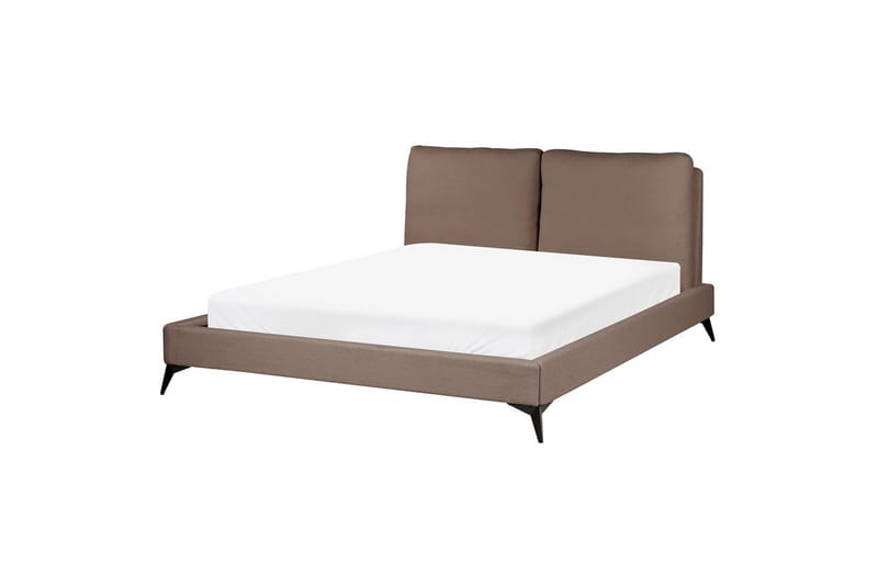 Seng med lamellramme Melle - Brun, Svart/Bouclé, 160x200 cm - Møbler - Senger - Sengeramme & sengestamme