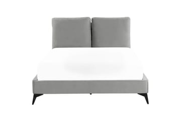 Seng med lamellramme Melle - Grå, svart/Fløyel, 140x200 cm - Møbler - Senger - Sengeramme & sengestamme