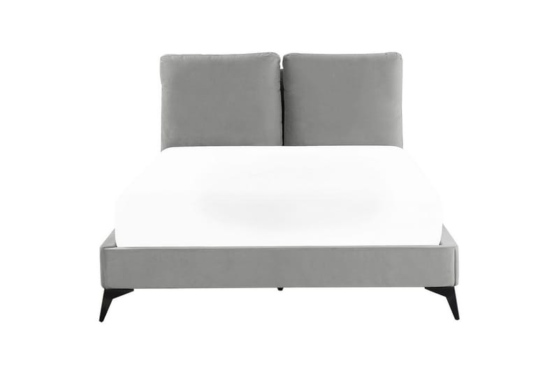 Seng med lamellramme Melle - Grå, svart/Fløyel, 140x200 cm - Møbler - Senger - Sengeramme & sengestamme