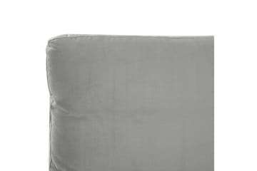 Seng med lamellramme Melle - Grå, svart/Fløyel, 140x200 cm - Møbler - Senger - Sengeramme & sengestamme