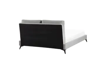 Seng med lamellramme Melle - Grå, svart/Fløyel, 140x200 cm - Møbler - Senger - Sengeramme & sengestamme