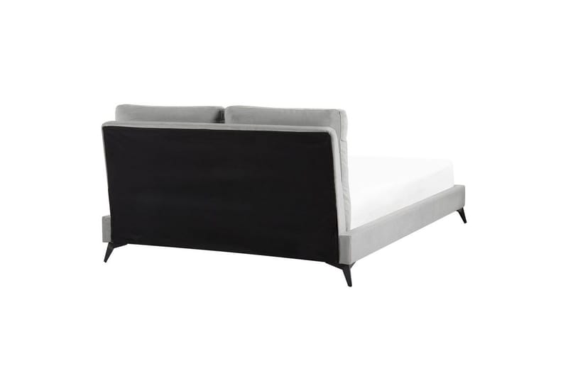 Seng med lamellramme Melle - Grå, svart/Fløyel, 140x200 cm - Møbler - Senger - Sengeramme & sengestamme