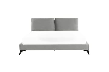 Seng med lamellramme Melle - Grå, svart/Fløyel, 180x200 cm - Møbler - Senger - Sengeramme & sengestamme
