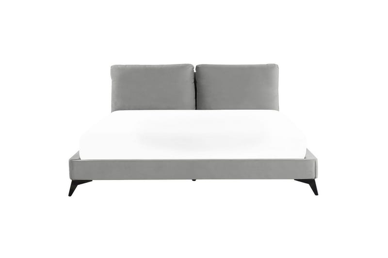 Seng med lamellramme Melle - Grå, svart/Fløyel, 180x200 cm - Møbler - Senger - Sengeramme & sengestamme
