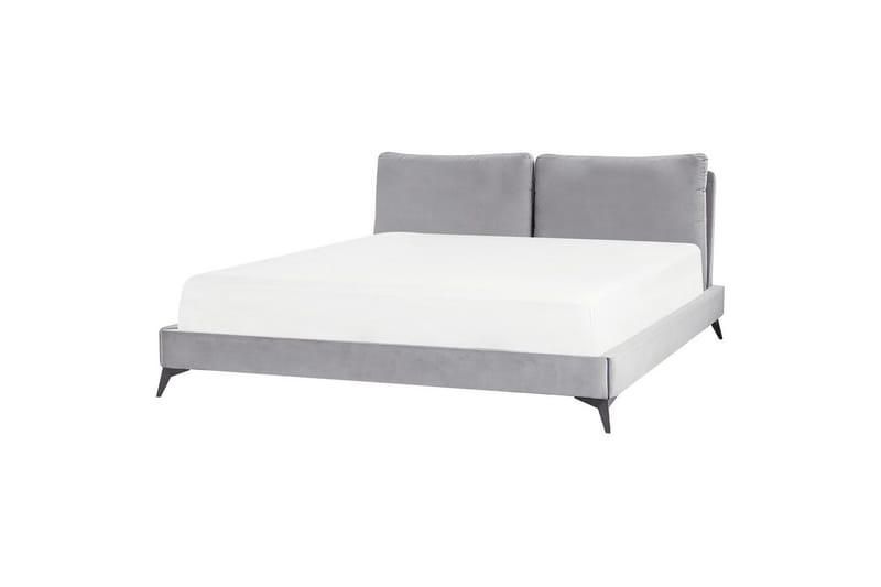 Seng med lamellramme Melle - Grå, svart/Fløyel, 180x200 cm - Møbler - Senger - Sengeramme & sengestamme