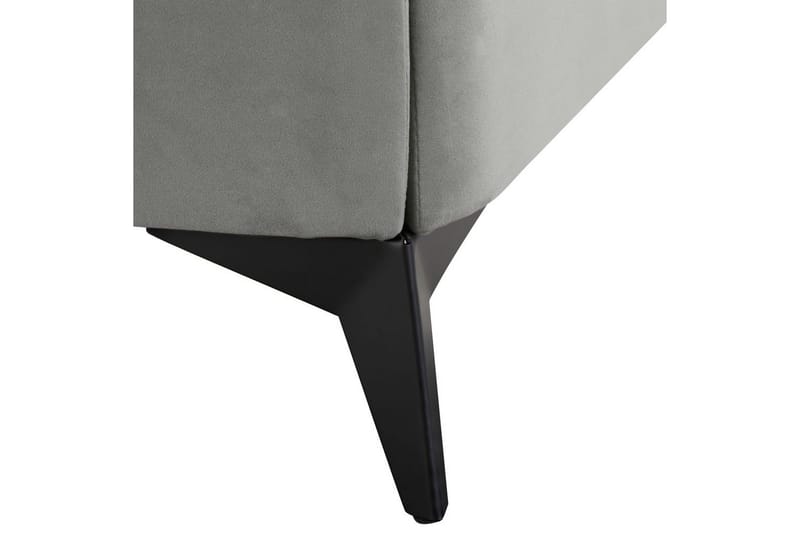 Seng med lamellramme Melle - Grå, svart/Fløyel, 180x200 cm - Møbler - Senger - Sengeramme & sengestamme