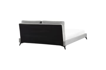 Seng med lamellramme Melle - Grå, svart/Fløyel, 180x200 cm - Møbler - Senger - Sengeramme & sengestamme