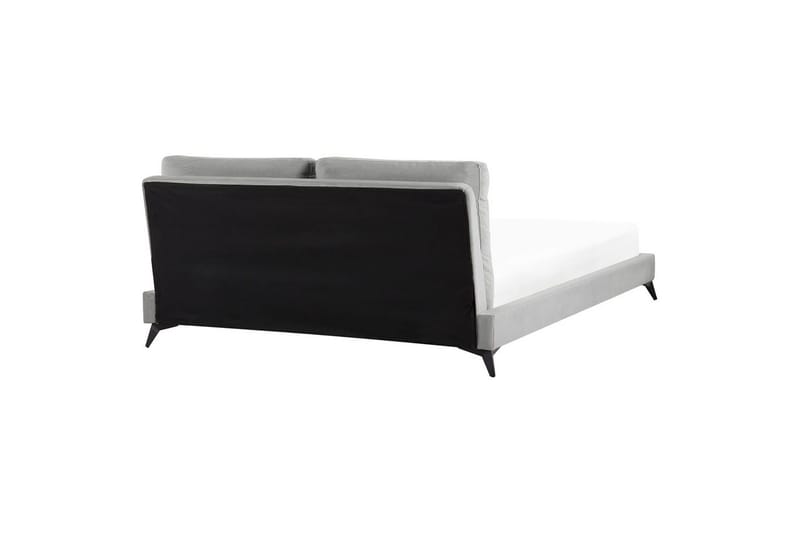 Seng med lamellramme Melle - Grå, svart/Fløyel, 180x200 cm - Møbler - Senger - Sengeramme & sengestamme