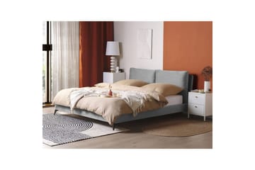 Seng med lamellramme Melle - Grå, svart/Fløyel, 180x200 cm - Møbler - Senger - Sengeramme & sengestamme