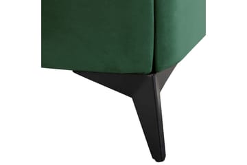 Seng med lamellramme Melle - Grønn, Svart/Fløyel, Grønn, svart/Fløyel, 140x200 cm - Møbler - Senger - Sengeramme & sengestamme