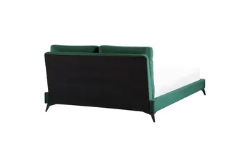 Seng med lamellramme Melle - Grønn, Svart/Fløyel, Grønn, svart/Fløyel, 160x200 cm - Møbler - Senger - Sengeramme & sengestamme