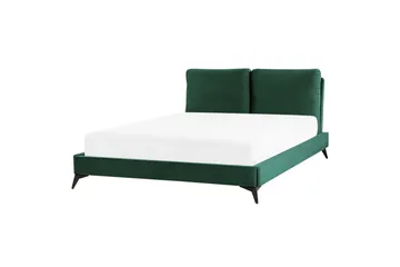 Seng med lamellramme Melle - Grønn, Svart/Fløyel, Grønn, svart/Fløyel, 160x200 cm - Møbler - Senger - Sengeramme & sengestamme